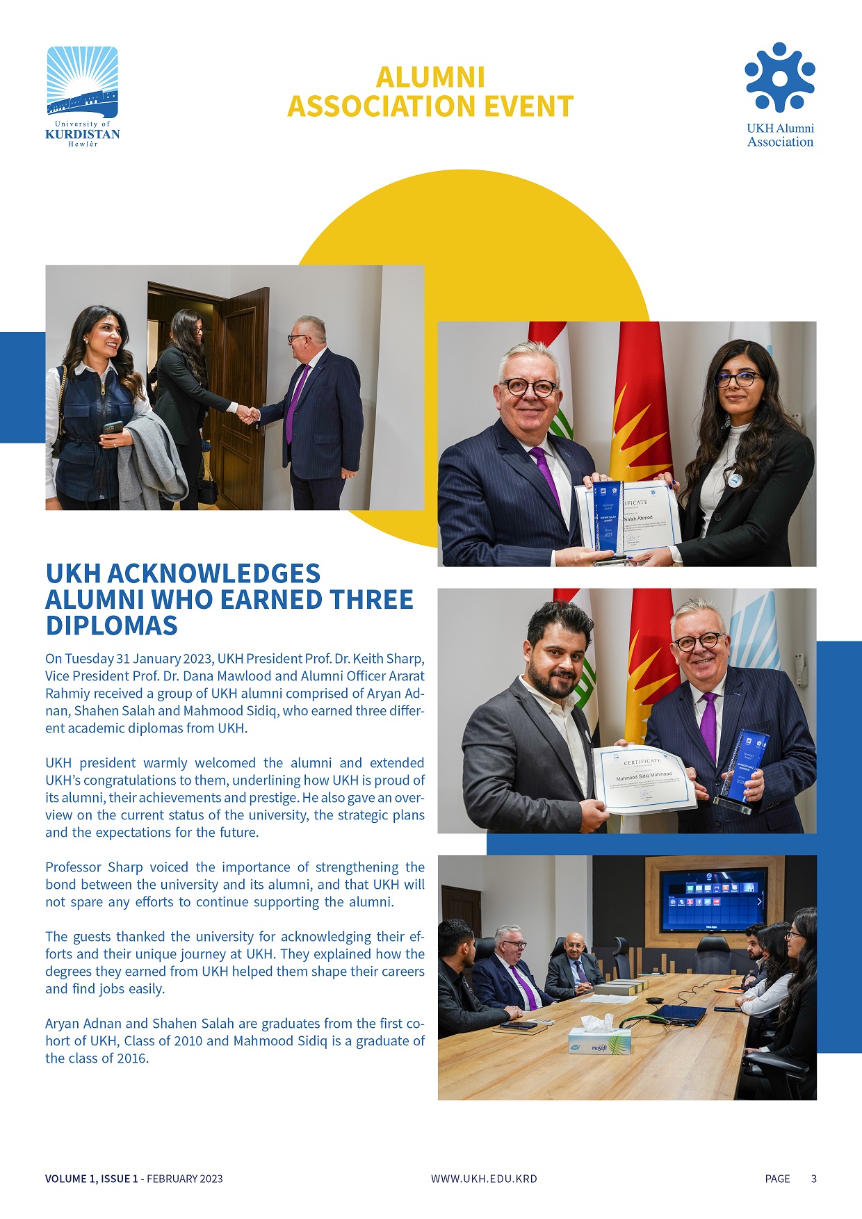 First Edition Of UKH Alumni Newsletter Is Released - University Of ...